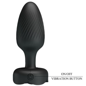 PRETTY LOVE - VARIAN ANAL PLUG COM LUZ LED PRETO 10,8 CM